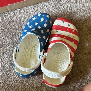 Crocs Red and Blue Star Clogs 4th of July